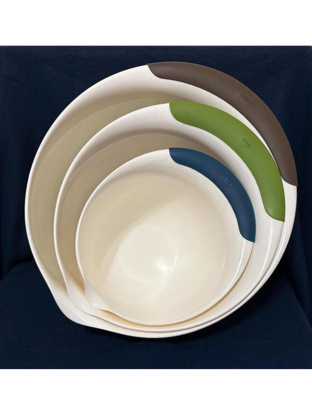 OXO 3 Piece Mixing Bowl Set New Colored Handles